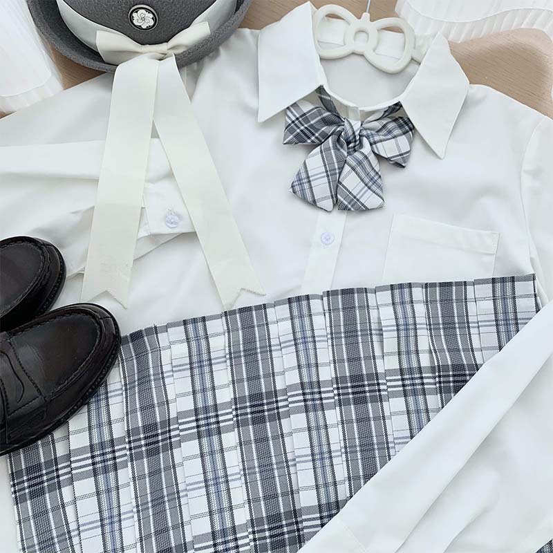 (2개) XIAOBAI 반팔 JK 셔츠 여성 가을 ??교복 일본식 교복 감각 반팔 코너 셔츠 여성 여름 시원함