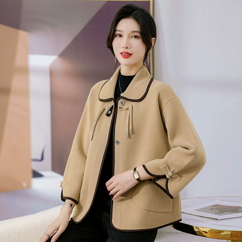 Зимнее пальто для матери среднего возраста, Свободное пальто больших размеров, новое весенне-осеннее пальто 2023 года, женское короткое пальто среднего и пожилого возраста в западном стиле