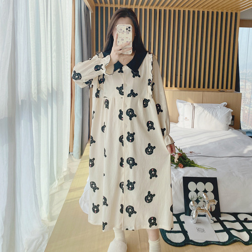 Breastfeeding pajamas for pregnant women, spring and autumn, spring pregnancy special large size pajamas for maternity, confinement clothes, maternity home clothes