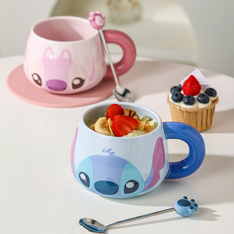 ステッチ セラミック ベリー カップ ギフト ボックス スプーン付き 高価値 クリエイティブ マグカップ 蓋付き ギフト ハンド ギフト バッチ|undefined