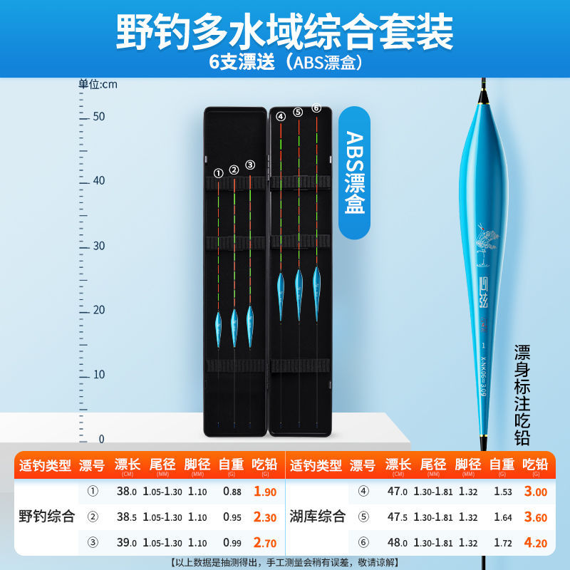 Conjunto completo de alta sensibilidad flotante llamativa gruesa flotante ligera boca cruces flotante pesca fábrica de cadena de suministro comercio mayorista