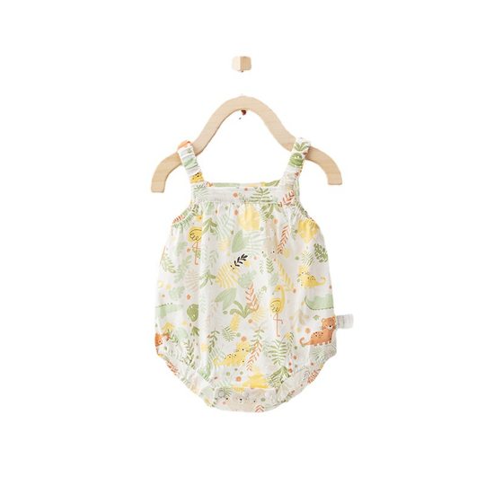 Baby Summer Pure Cotton Sweatshirt Bag Fart Clothes Newborn Clothes Animal Forest Sling Jumpsuit