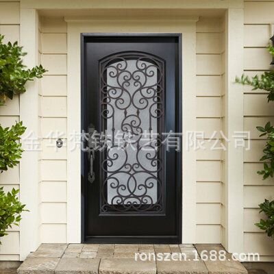 Wrought iron entrance door, glass door, forged anti-theft entrance door, villa main door, hollow tempered glass courtyard door manufacturer Wrought iron entrance door, glass door, forged anti-theft entrance door, villa main door, hollow tempered glass courtyard door manufacturer