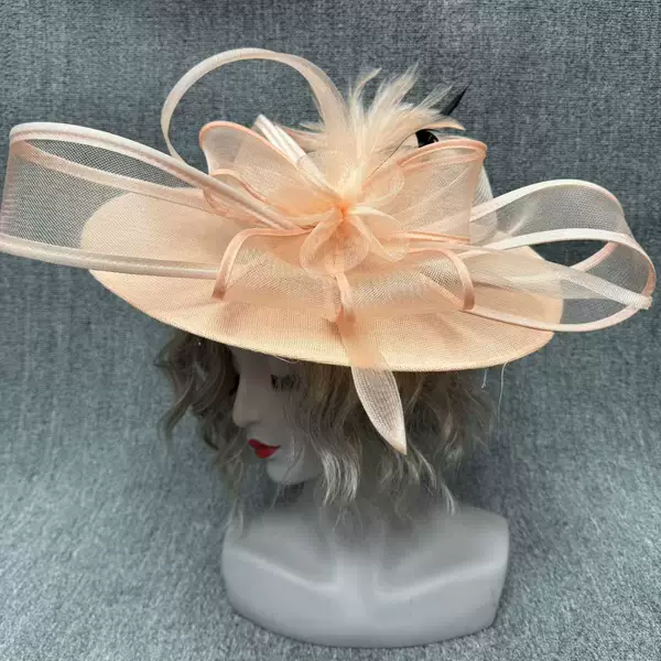 Amazon's Best-Selling Oversized Mesh Headpiece, European and American Style Racing Club Hat, Bridal Hair Flower Design, Runway Hair Accessory, White