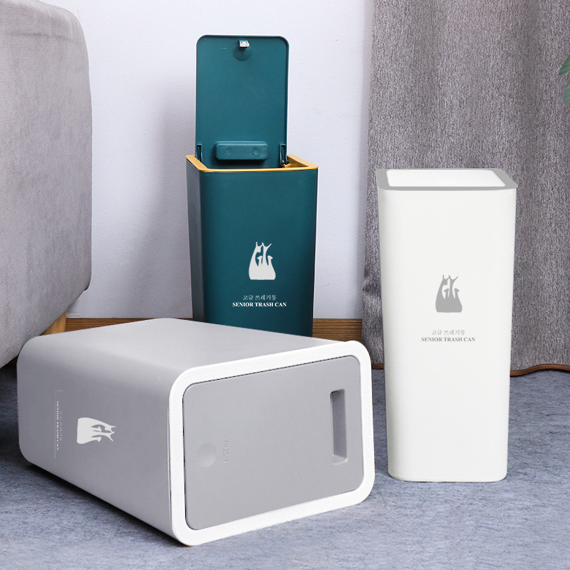 Trash Can with Lid Press Type Internet Hot Household Bathroom Deodorant Kitchen Living Room Bedroom Gap Large Wastebasket