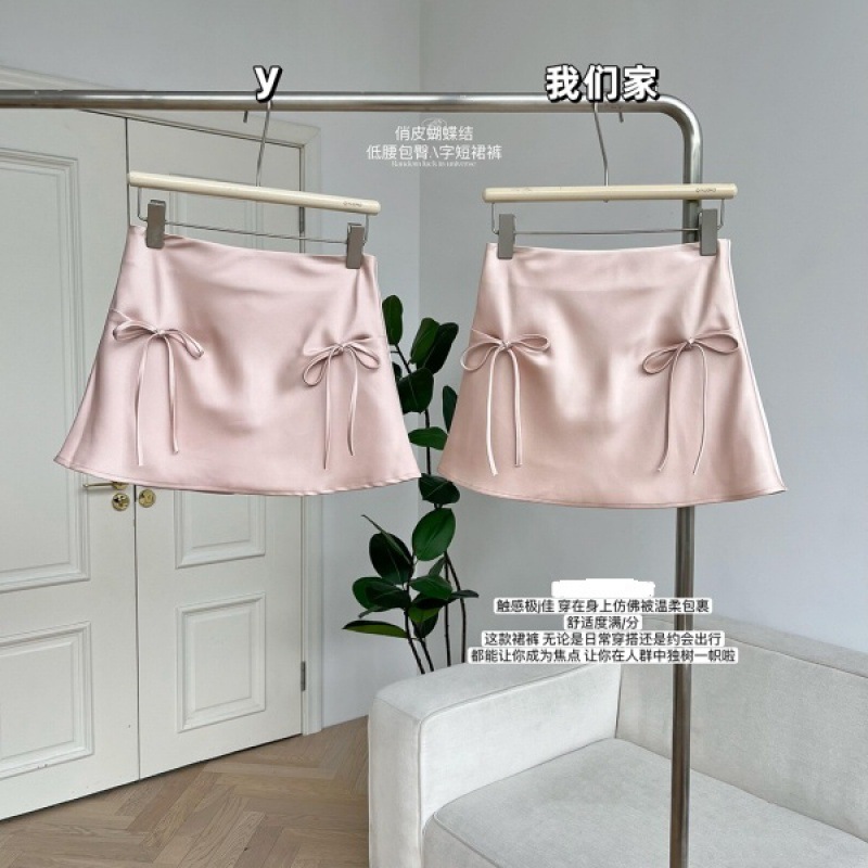 Nifty Bow 짧은 치마 바지 어린이 새 봄과 여름 낮은 허리 엉덩이 슬림 A 라인 스커트