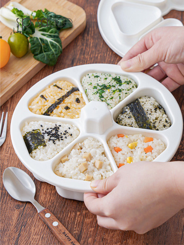 Rice ball mold triangular rice ball lunch box Japanese sushi mold six-in-one seaweed rice making tool