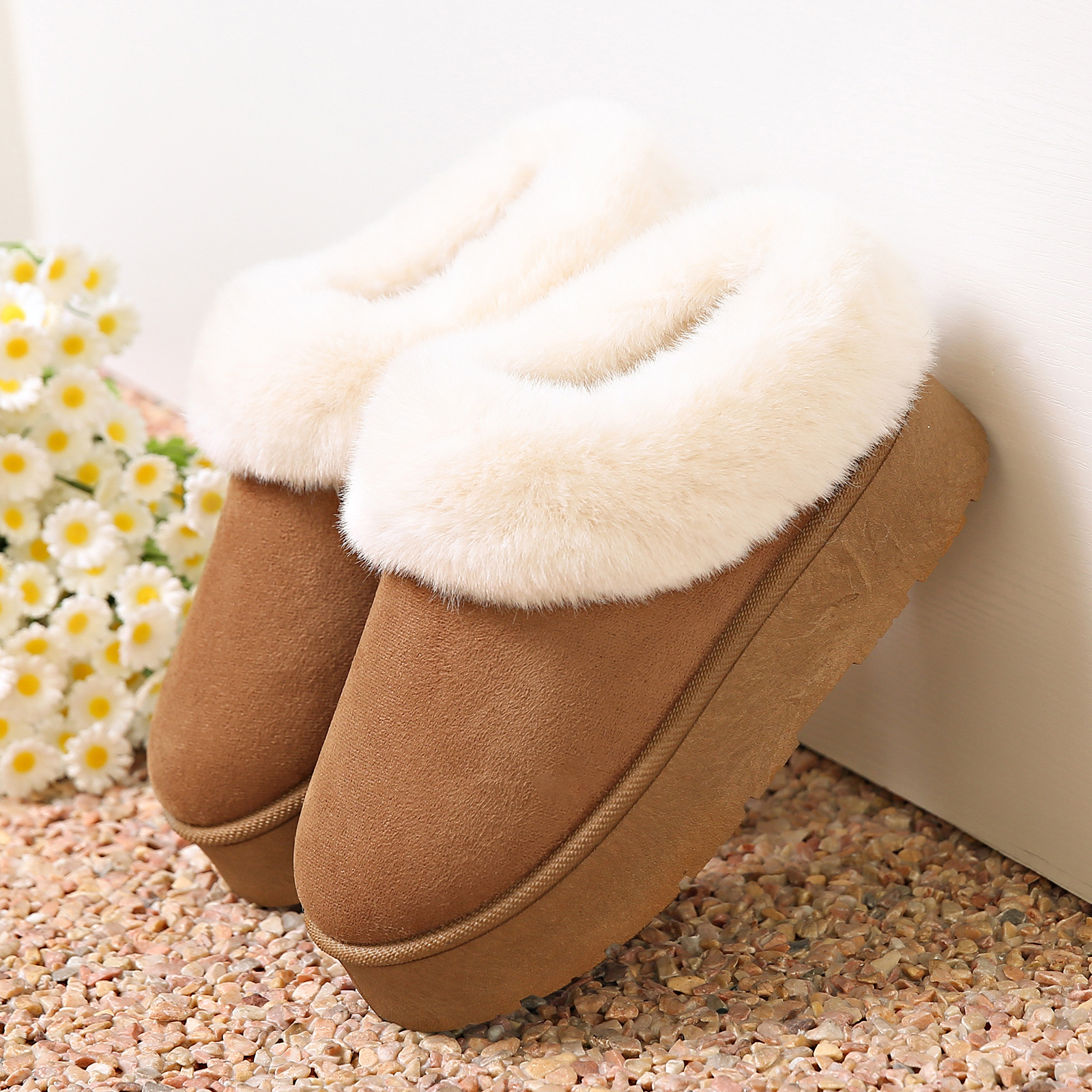 Plush women's cotton shoes short tube and warm women's snow boots_voghion.com