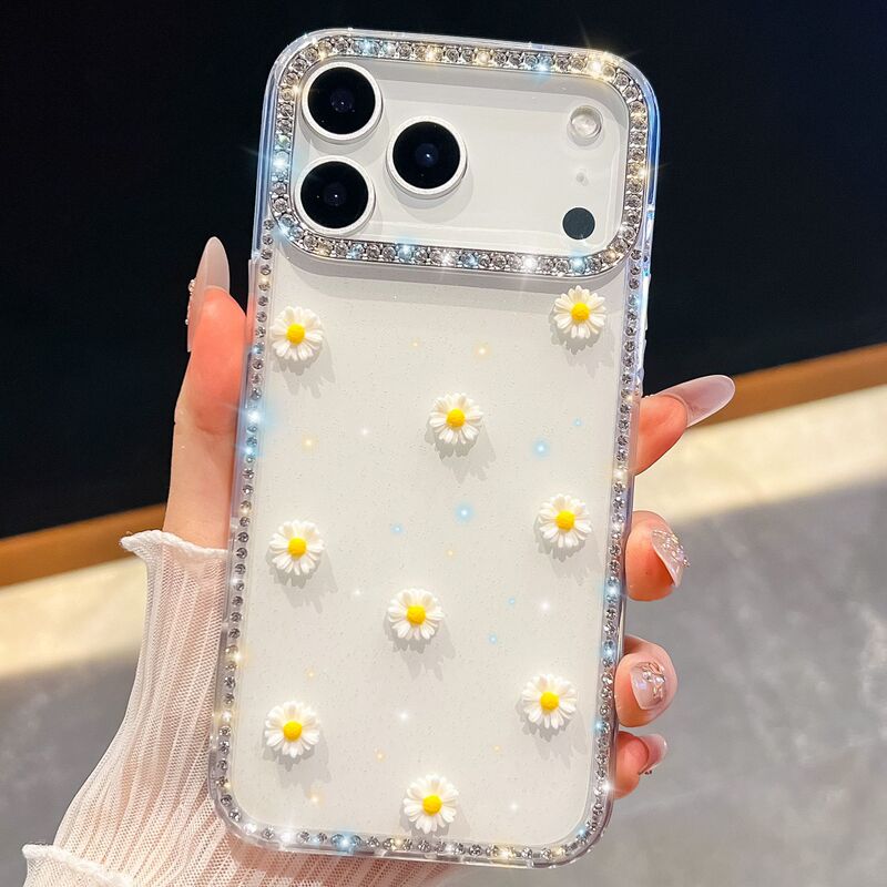 奢华闪钻小邹菊适用iPhone17Promax苹果16闪粉15全包14手机壳跨境|undefined