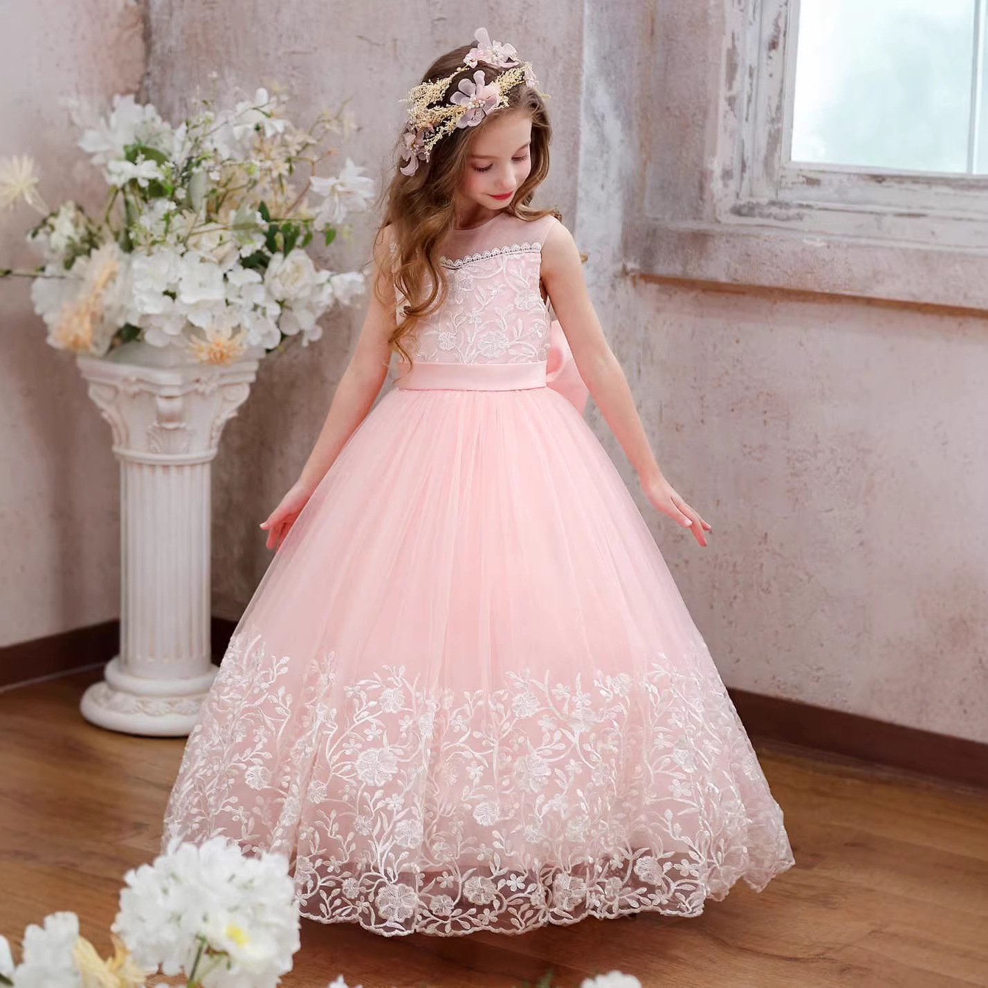 Prinzessinnenkleid Für Mädchen Aus Spitze Und Tüll Für Festtage_voghion.com
