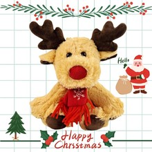 圣诞麋鹿公仔毛绒玩具圣诞节装饰礼品围巾小鹿现货批发红鼻驯鹿