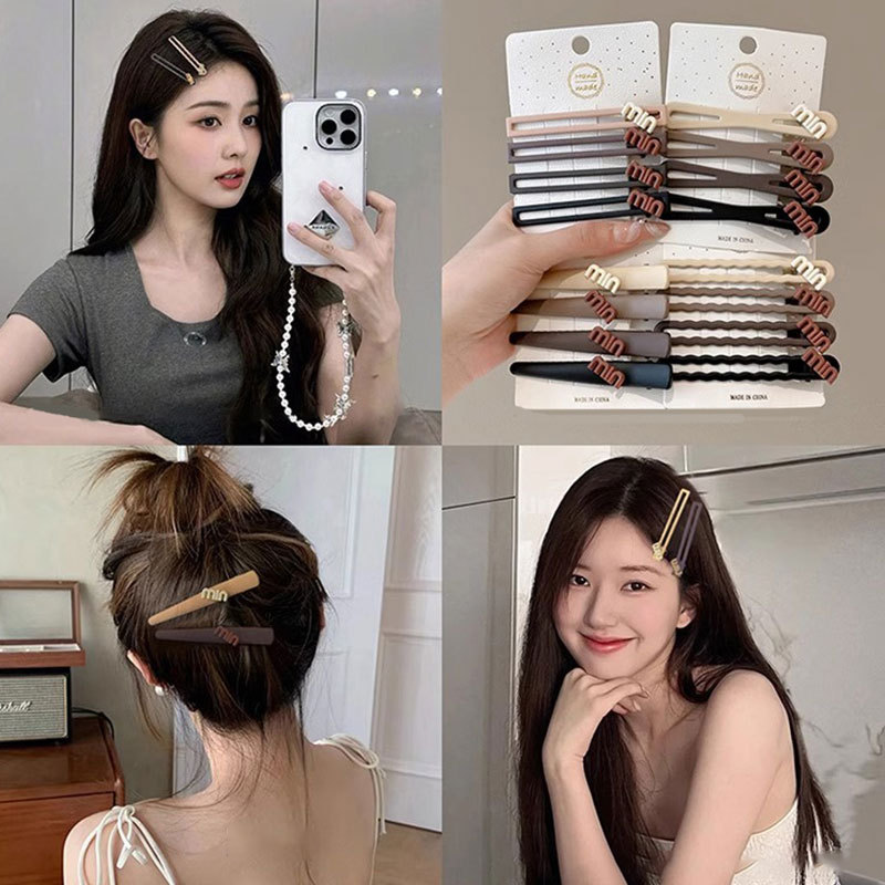 Lavar la cara maquillaje clip de cabello para mujeres 2025 nuevo frange clip de cabello lateral frente clip de boca de pato clip de cabello tocado