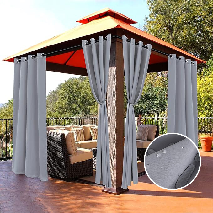 Cross-Border Outdoor Blackout Waterproof High-Precision Finished Curtains, Metal Perforated Curtains, Sunshade Curtains, Pavilion Rainproof Curtains Cross-Border Outdoor Blackout Waterproof High-Precision Finished Curtains, Metal Perforated Curtains, Sunshade Curtains, Pavilion Rainproof Curtains