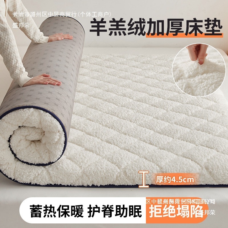 Factory Direct Sales Milk Velvet Mattress Cushion Home Bedroom Folding Dormitory Student Single Mattress