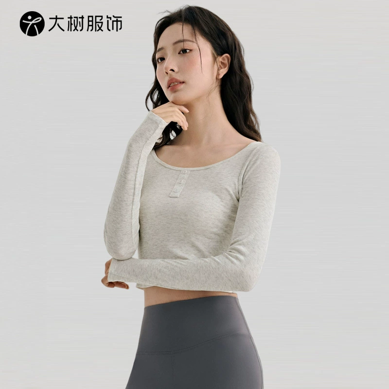 Однотонные короткие топы для йоги с длинными рукавами, обтягивающие, для похудения, для бега, фитнеса, модные спортивные топы с круглым вырезом для женщин