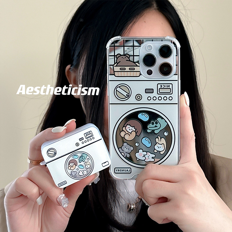 Zhitai Apple Phone Case 14Pro Cartoon Suitable for Iphone16 Mirror Case AirPods Headphone Cover Wholesale Zhitai Apple Phone Case 14Pro Cartoon Suitable for Iphone16 Mirror Case AirPods Headphone Cover Wholesale