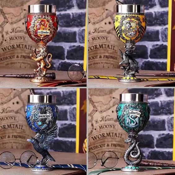 Colección creativa original de Harry Potter tazas de cerveza de la escuela de magia taza de pie alto recuerdos de acero inoxidable