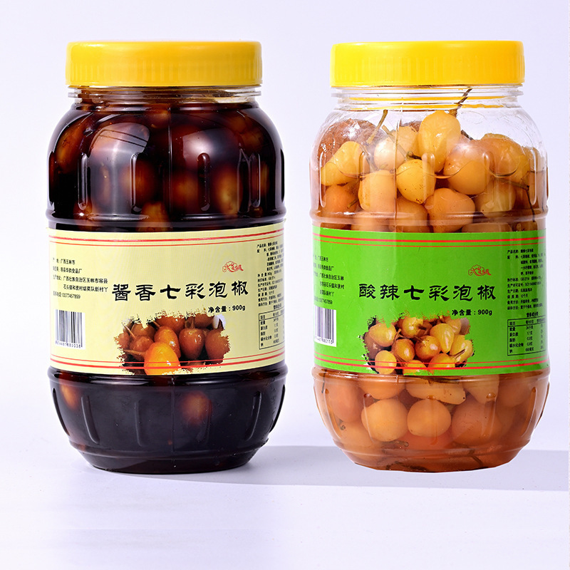 七彩泡椒广西特产新鲜腌制五彩椒灯笼椒圆椒开胃下饭菜香脆小米辣|undefined