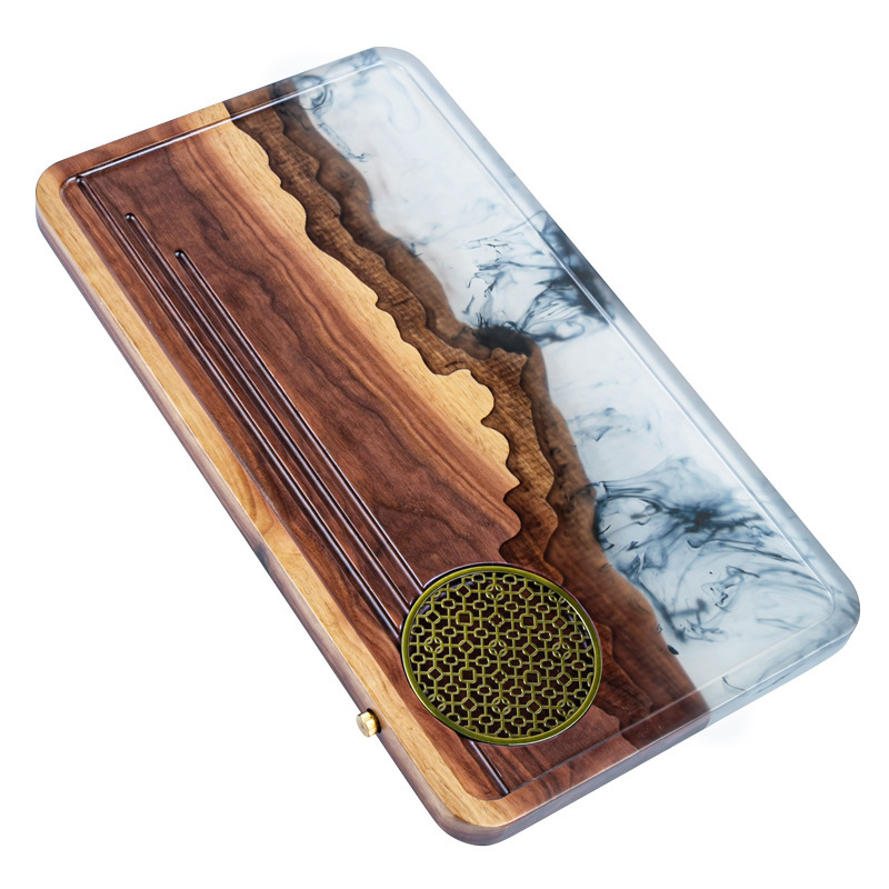 Placa de té doméstica de drenaje pequeña mesa de té de oficina simple madera de sandalwood pequeña mesa de té de madera maciza mesa de té