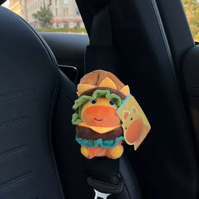 Seat belt shoulder pad – Authentic Capybara Lulu Car - hamburger-sitting-lulu-black-velvet-shoulder-pads-no-specifications