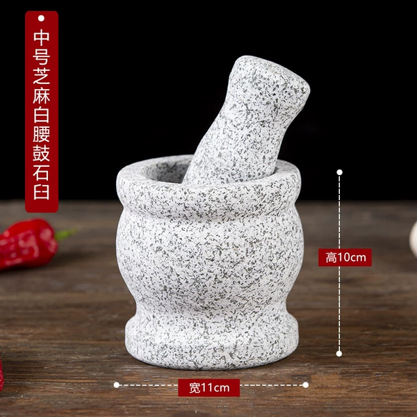 Sesame medium stone mortar with lid