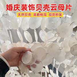 婚庆道具云母片天然贝壳片圆片风铃贝母装饰片DIY灯具镜贝画配件