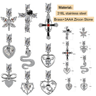 Gebei European and American Cross-border Butterfly Belly Button Ring Non-perforated Belly Button Ring Umbilical Ornament Nail Stud Tassel Belly Button Ring Ear Clip Dual-use
