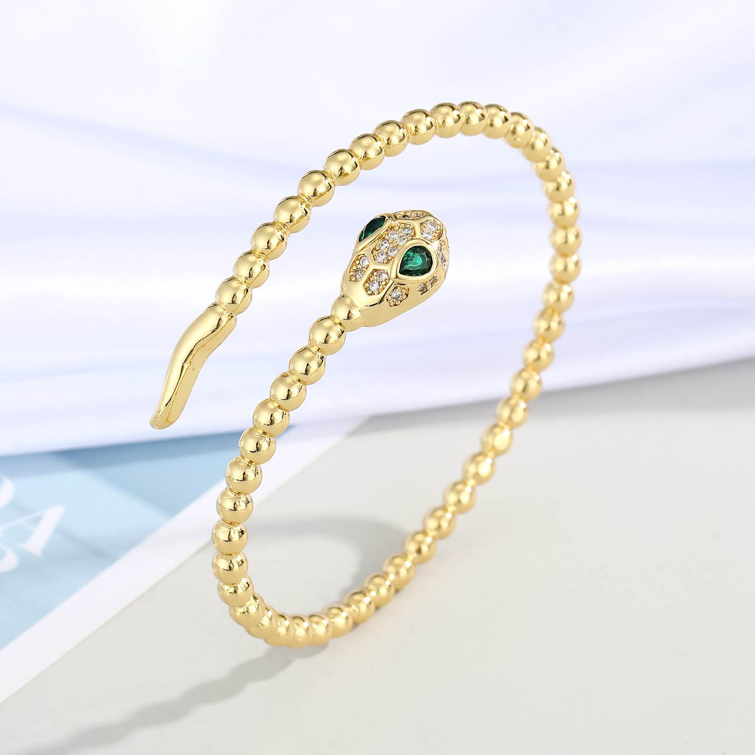 fashion diamond snake open bracelet