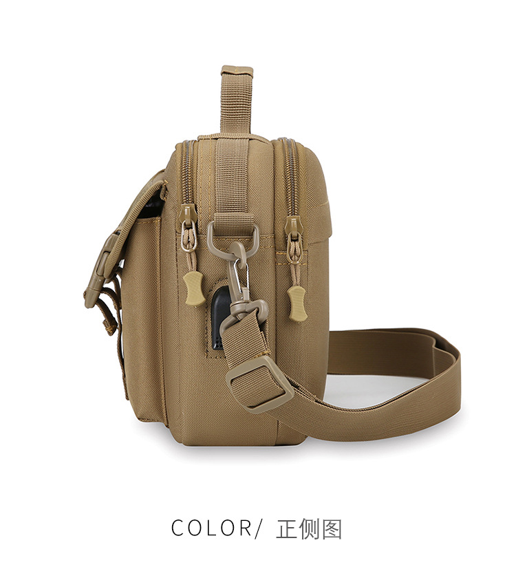 Single-shoulder bag, outdoor tactical multi-functional USB charging crossbody bag, military camouflage backpack, travel outdoor cycling bag undefined