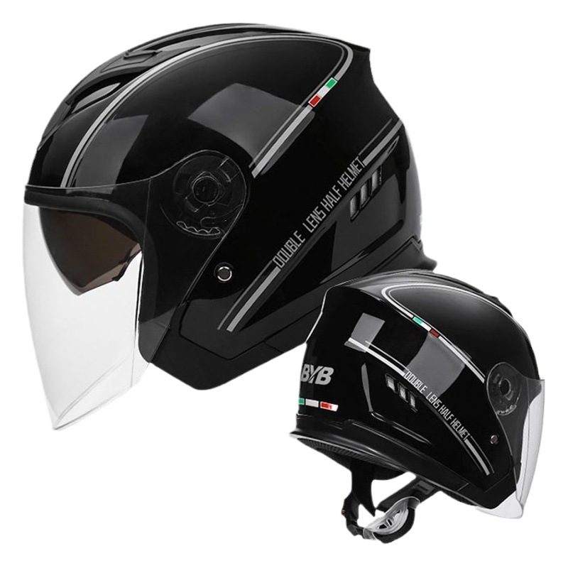 Comercio exterior exclusivo casco de coche eléctrico casco de motocicleta hombres y mujeres ventilación Doble espejo medio casco de motocicleta casco de equitación