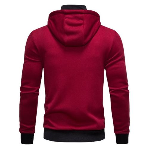 Men's Hooded Stand Collar Pullover Sweatshirt Korean Style Youth Simple Sports Clothing