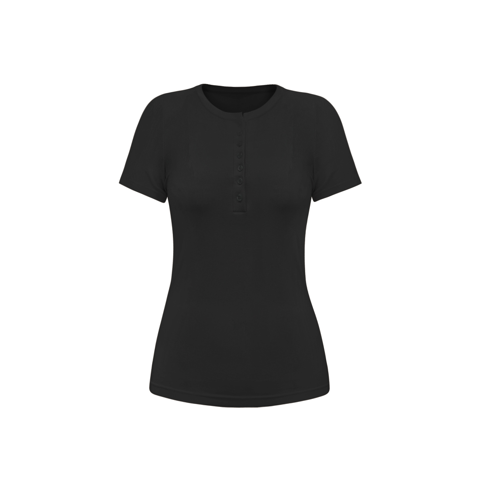 Solid Color Thread Short-Sleeved T-Shirt NSMDF104356