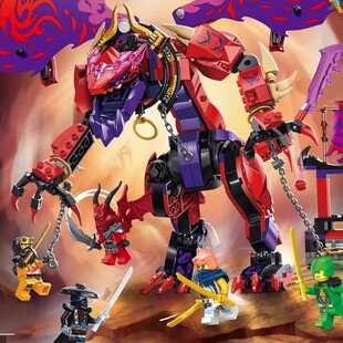 Compatible with Lego 71832 Ninjago Series Chaos Dragon Thunder Tooth Building Block Toy