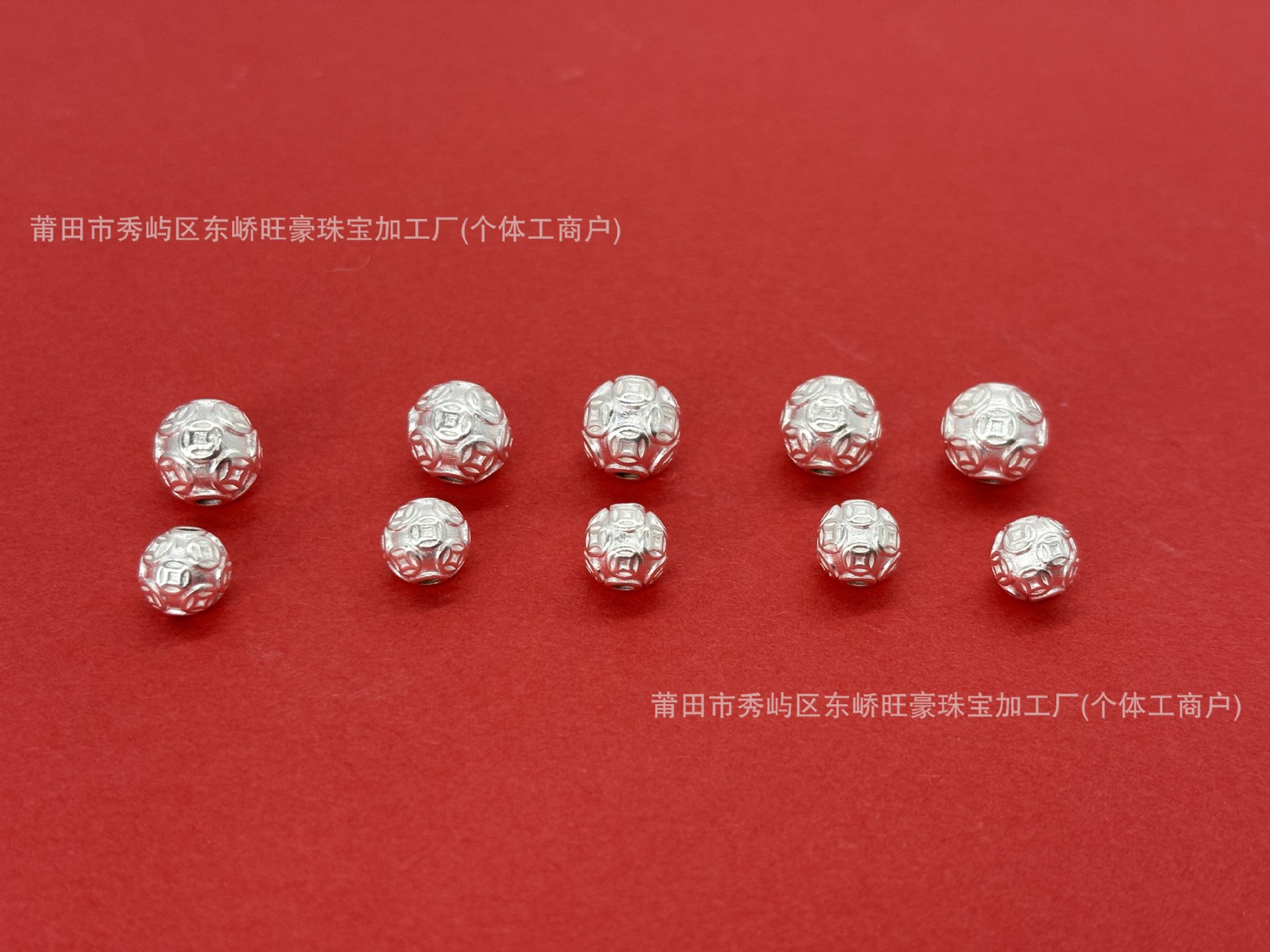 Pure Silver 999 Round Gold Coin Fortune Beads, Pure Silver 3D Craftsmanship Loose Beads, Spacer Beads, DIY Silver Jewelry Accessories, Braided Rope Bracelet, Hand String Bracelet