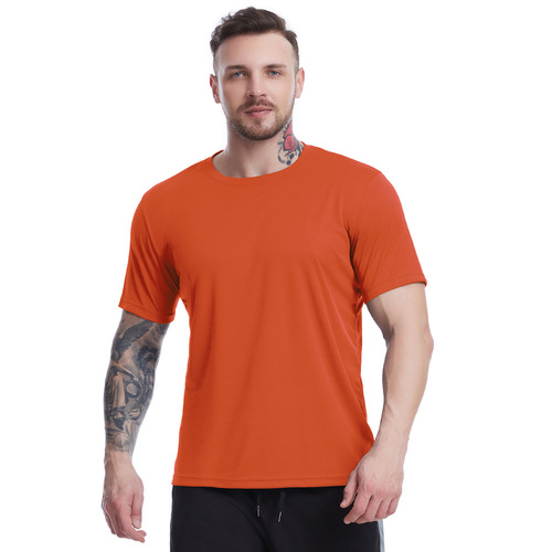 Loose plus size fitness clothing for men in summer mesh breathable short-sleeved T-shirt sweaty basketball training running sportswear