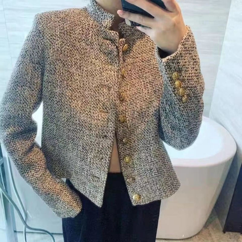 Xiaoxiangfeng 西洋スタイルの女性のジャケット春と秋 2025 春の新しいスタイルの女性のための小さなツイード気質トップ|undefined