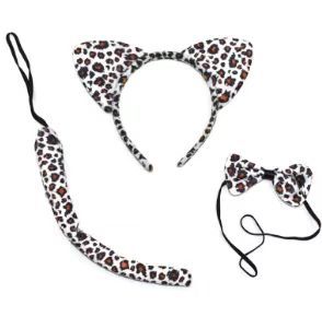 Día del niño rendimiento dibujos animados diadema tocado diadema kindergarten danza de tres piezas gato oreja pajarita cola