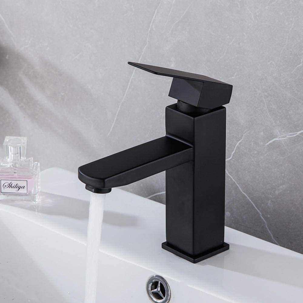 Stainless steel washbasin, hot and cold water faucet, black lacquered square countertop basin, washbasin and mixed faucet manufacturer wholesale undefined