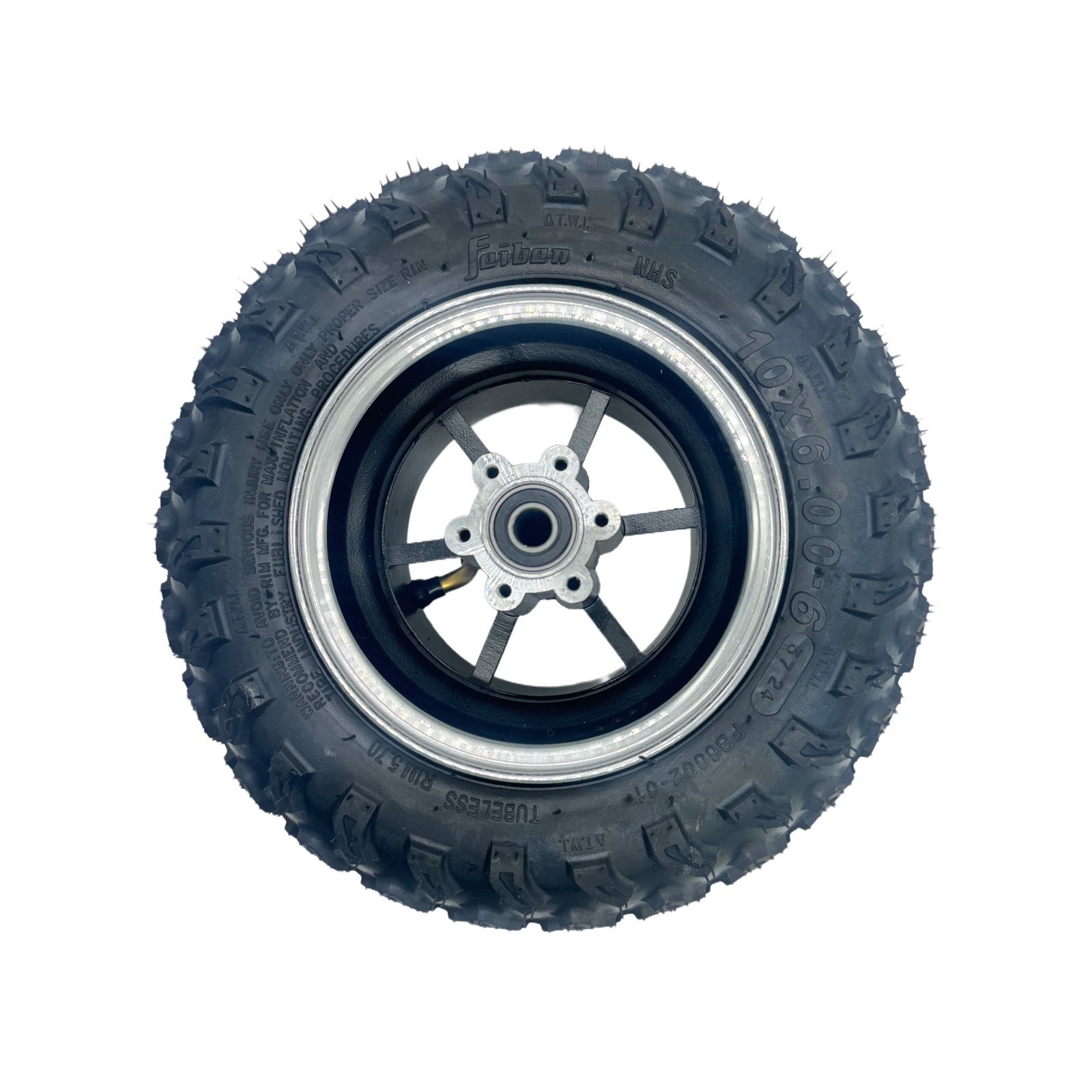 Small Harley 10X6.00-6 Vacuum Off-Road Tubeless Tire Brake Disc Wheel 12mm Axle Hole 10inch