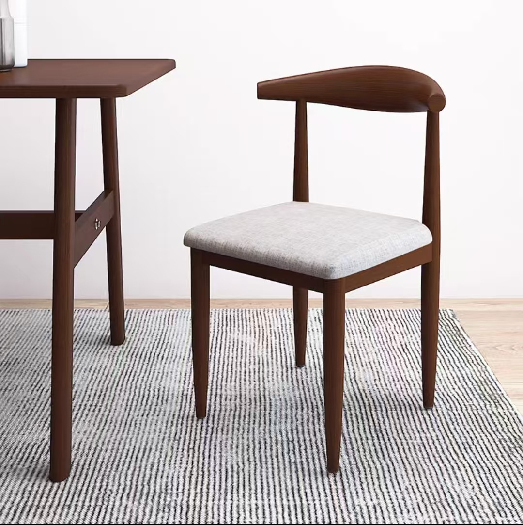Silla de comedor, taburetes domésticos, mesa de comedor moderna y minimalista, silla de corn de hierro forjado, silla de recepción comercial, silla de oficina