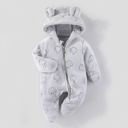 Cross-border newborn clothes, baby jumpsuit, velvet spring and autumn outdoor clothes, baby autumn and winter, feet, climbing clothes