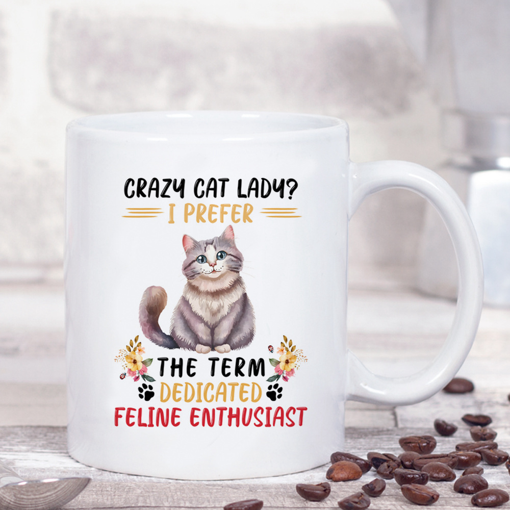 Новые продукты внешней торговли crazy cat lady кошачий узор керамическая кружка креативная кофейная кружка