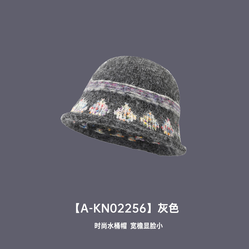 冬季韩版显脸小羊羔绒渔夫帽日系网红同款气质素雅遮脸盆帽水桶帽|undefined