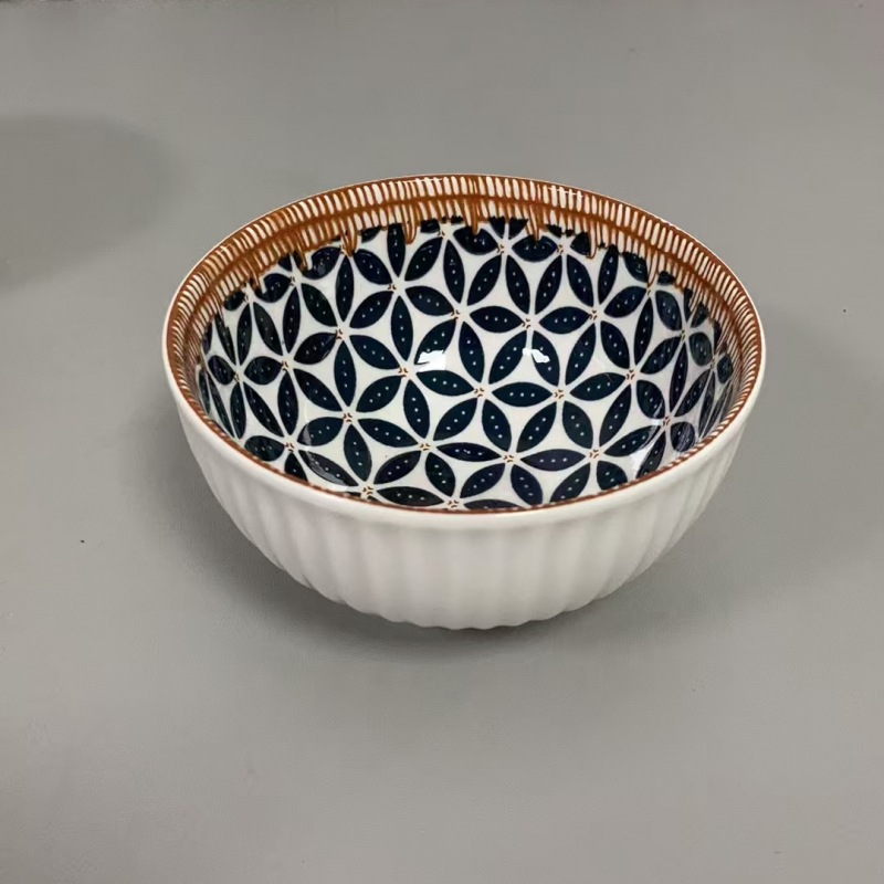 Tacos de cerámica de estilo japonés, cuenco de arroz retrógrado, cuenco de desayuno, postre, cuenco de arroz, cubiertos de color esmaltados