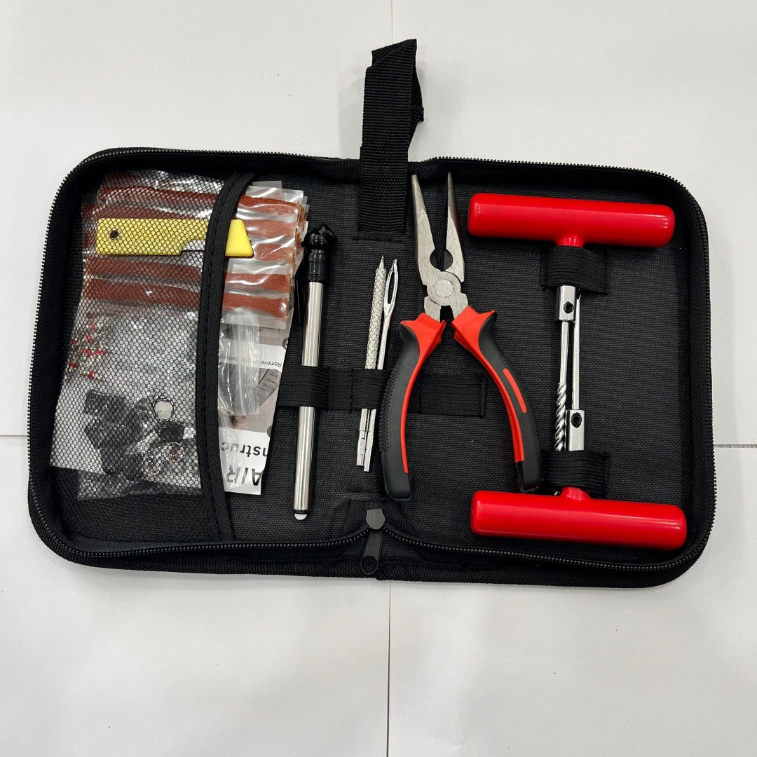 Cross-border best-selling car supplies: tire repair tool kit with storage bag, vacuum tire quick puncture repair strips to fix leaks