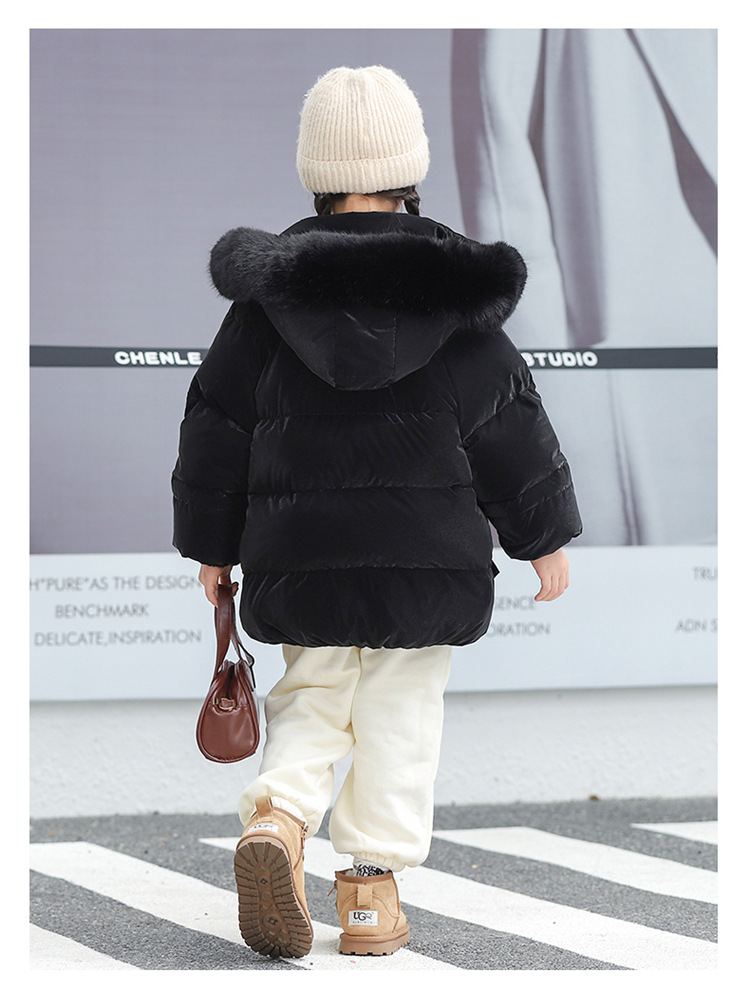 Winter children's New girls' down jacket Mid length thick collar Korean version jacket【_voghion.com