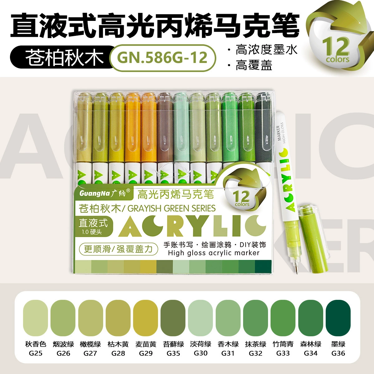 广纳 Highlighter, acrylic, capacious marker, crayons, rollerball pen, DIY