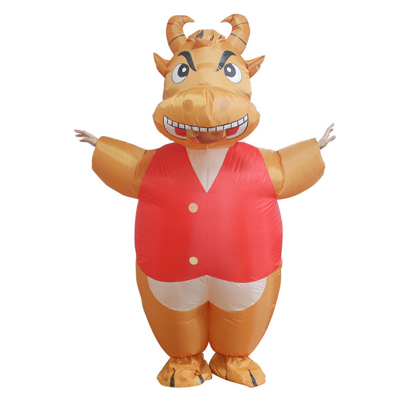 Amazon explosión impresa inflatable T-Rex disfraz Halloween multicolor T-Rex disfraz de fiesta disfraz de muñeca