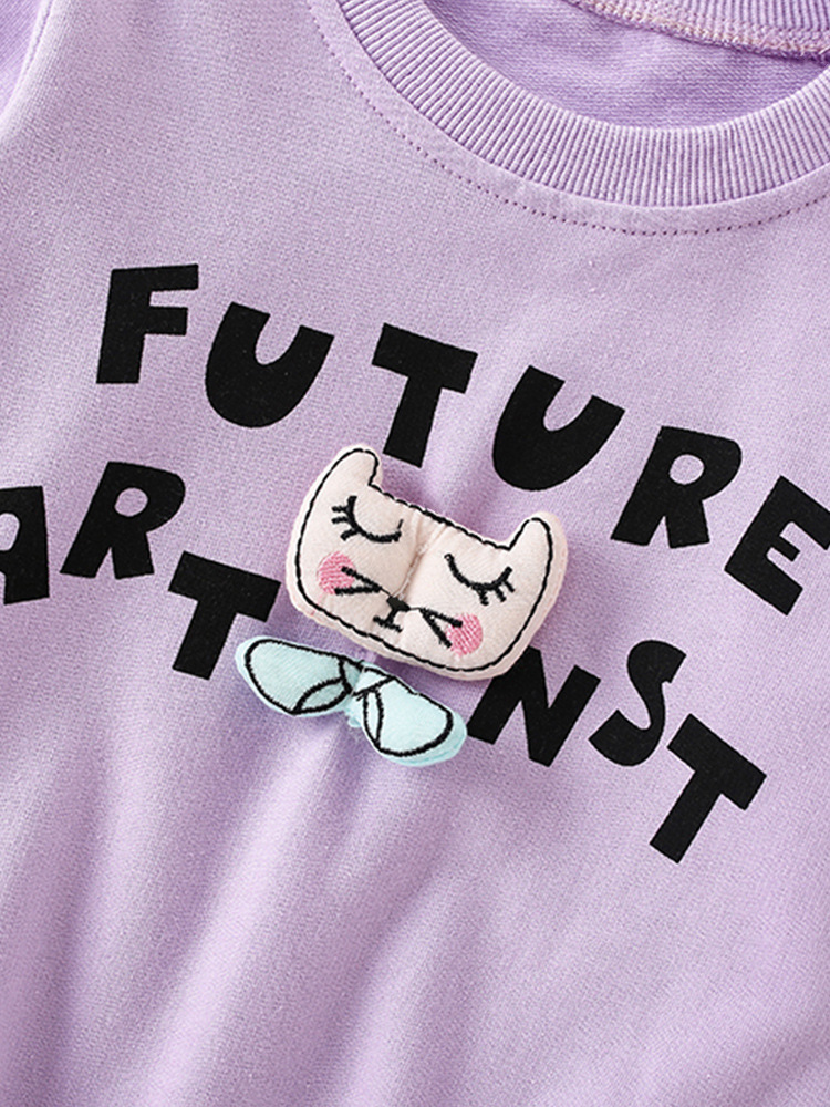 Sudadera de niña malwee transfronteriza otoño e invierno nuevo estilo cuello redondo re-top de otoño de niña de estilo occidental para niños pequeños y medianos europeos y americanos