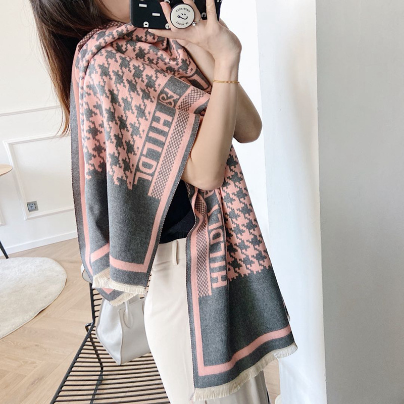 Venta al por mayor 2021 Otoño e Invierno Nuevo estilo coreano bufanda estampada media longitud caliente aire acondicionado chal Cachemira-como bufanda de mujer